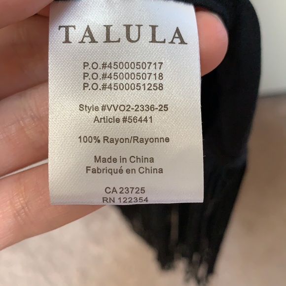 NWOT Aritzia Talula Black Kimono with Fringe - Picture 8 of 8